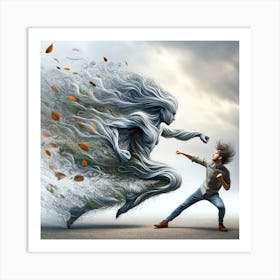 Fighting wind Art Print