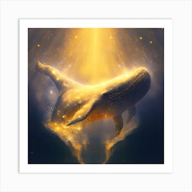 Golden Whale Art Print