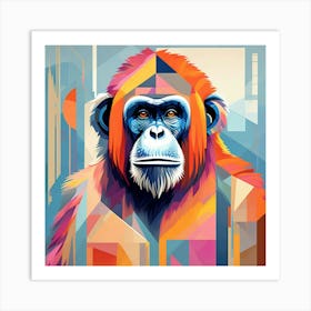 Abstract modernist Orangutan 1 Art Print