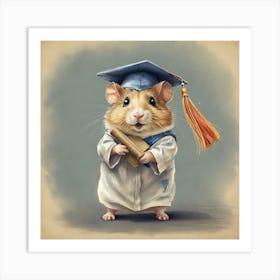 Graduation Hamster Art Print