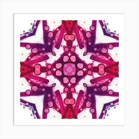 Pink Watercolor Flower Pattern Made Of Spots Art Print