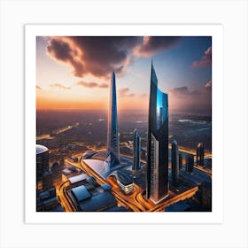 Skyscrapers In Dubai Art Print