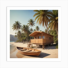 Beach House On The Beach Art Print