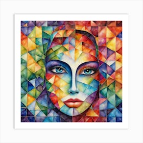 Abstract Of A Woman'S Face Art Print