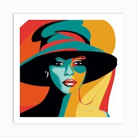 Woman In A Hat 41 Art Print