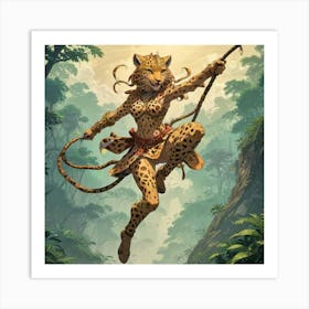 Panther Warrior Princess Art Print