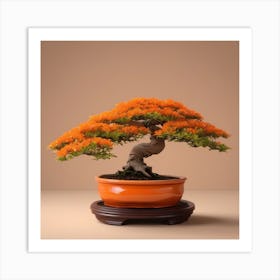 Orange bonsai in orange pot Art Print