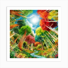 Colorful Forest 1 Art Print
