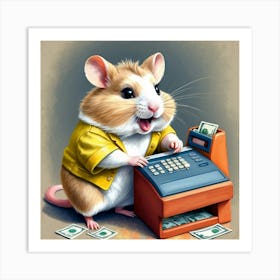 Hamster At The Cash Register 7 Art Print