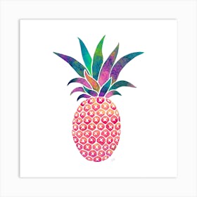 Pink Ananas Square Art Print