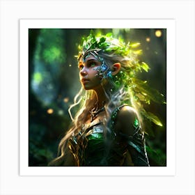 Elf In The Forest Art Print