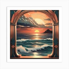 Sunset Through The Window Art Print