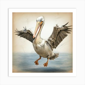 Pelican In Flight 7 Art Print