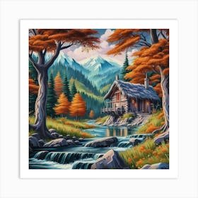 A peaceful, lively autumn landscape 5 Art Print