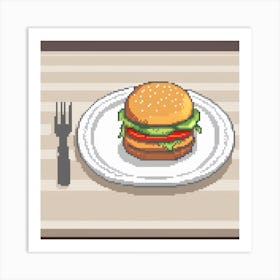 Pixel Burger Art Print