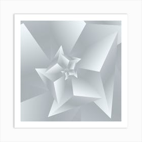 Trendy White Triangle Pattern Art Print