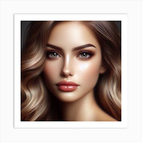 Portrait Of A Beautiful Woman 1 Art Print