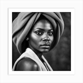 Portrait Of African Woman In A Turban Art Print