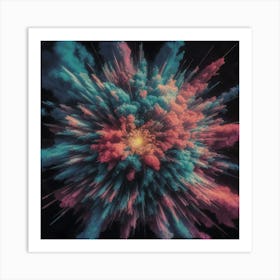 Abstract Explosion Of Colored Powder Art Print