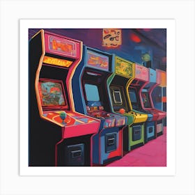 80's Arcade Machines Art Print