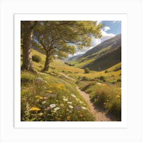 Dreamshaper V7 A Tranquil Sundappled Glen Where Wildflowers Sw 0 Art Print