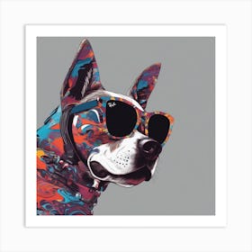 Dog, New Poster For Ray Ban Speed, In The Style Of Psychedelic Figuration, Eiko Ojala, Ian Davenport 1 Art Print