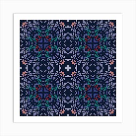 Beautiful knitted embroidery. Geometric ethnic oriental pattern traditional Art Print