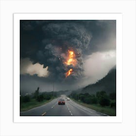 Exploding Volcano Art Print