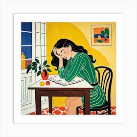 Woman Reading A Book 4 Art Print