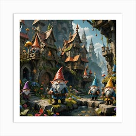 Gnome Village Art Print
