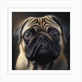 Pug Portrait Art Print