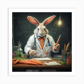 Rabbit In A Lab Coat Art Print