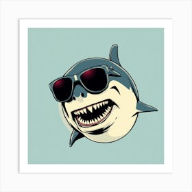 Shark With Sunglasses Art Print