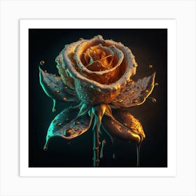 Golden Rose Art Print