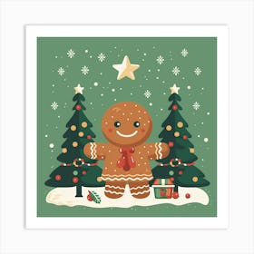 Christmas Gingerbread Art Print