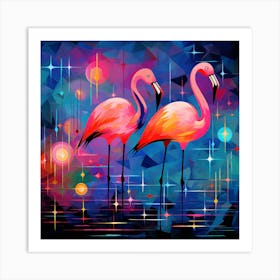 Pink Flamingos Art Print