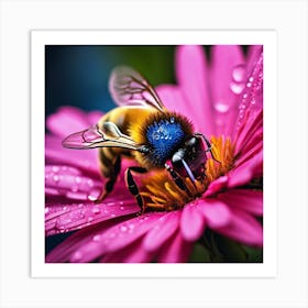 Bee On A Flower 1 Art Print