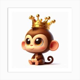 Monkey In A Crown 1 Art Print