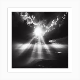 Sun Shines Through The Clouds Art Print