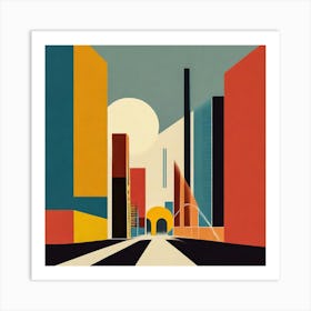 City Street, Geometric Abstract Print Art Print