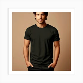 Mock Up Tshirt Blank Plain Cotton Unprinted Simple Minimalist Canvas Customizable Basic (19) Art Print