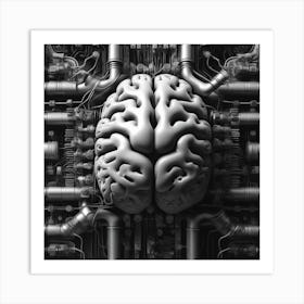 Brain On A Machine 1 Art Print