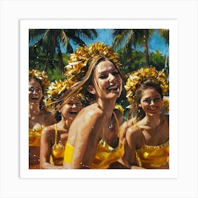 Hula Girls Art Print