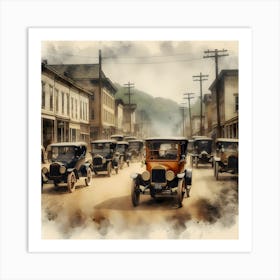 Early America & The Automobile ~Reimagined 10 Art Print