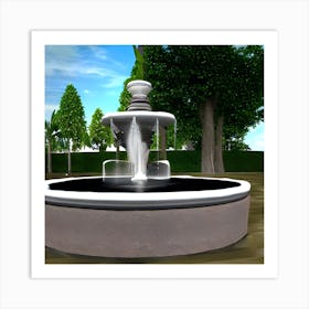 Fountain In The Park 1 Art Print