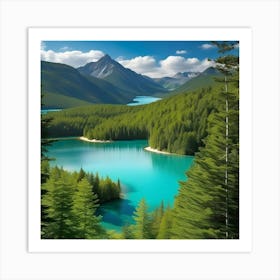 Blue Lake In The Mountains 13 Art Print