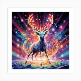 Deer splash 1 Art Print