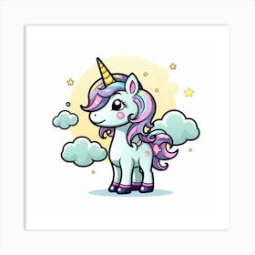 Cute Unicorn 290 Art Print