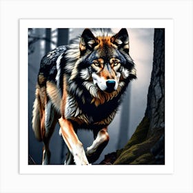 Wolf In The Woods 1 Art Print