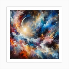 Abstract Of Clouds And Stars Art Print